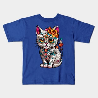 Sugar Skull Kitten Kids T-Shirt